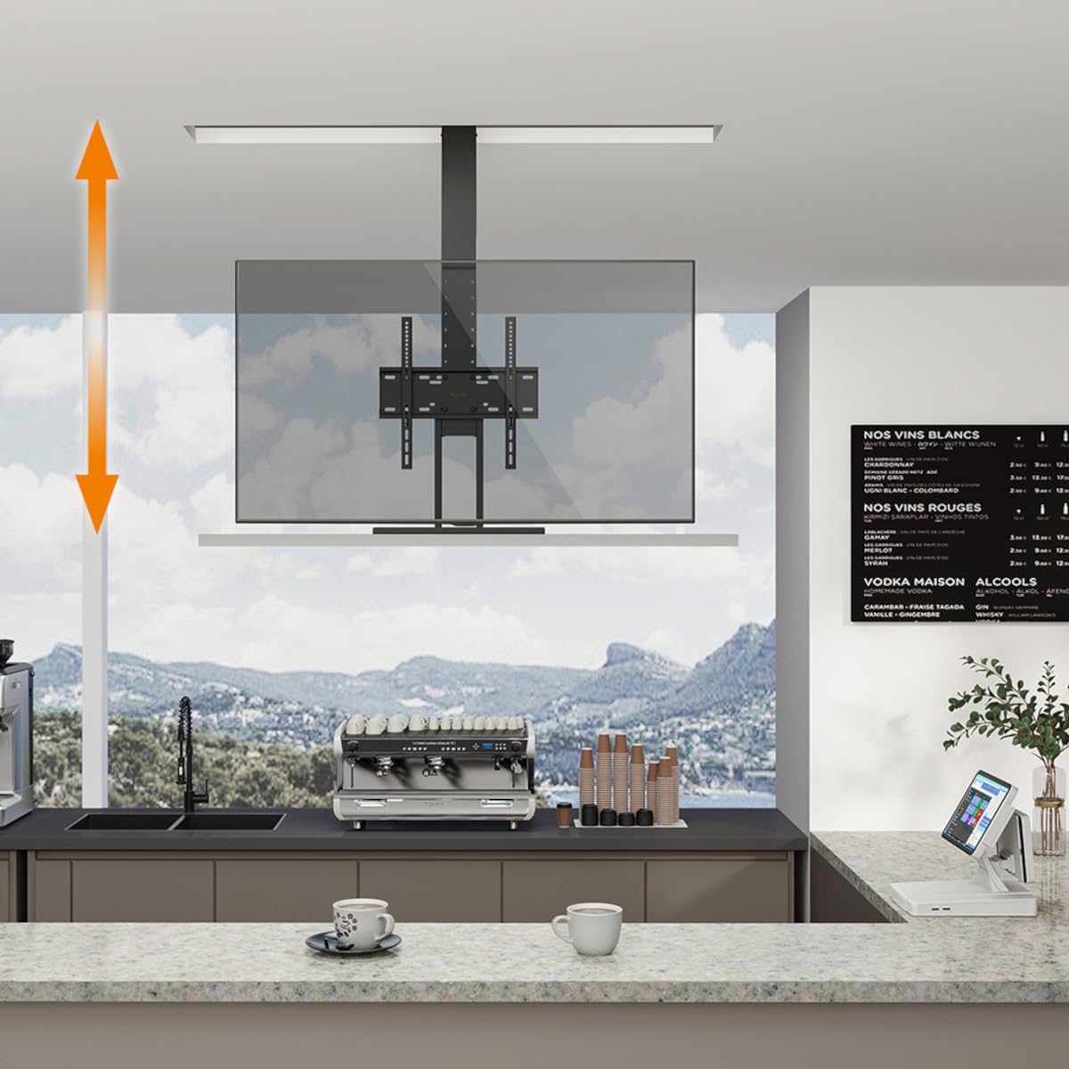 my wall HP64L - Soporte de Elevador de TV con Mando a Distancia, motorizado, Altura Ajustable de 81,3 cm a 139,7 cm (55) eléctrico