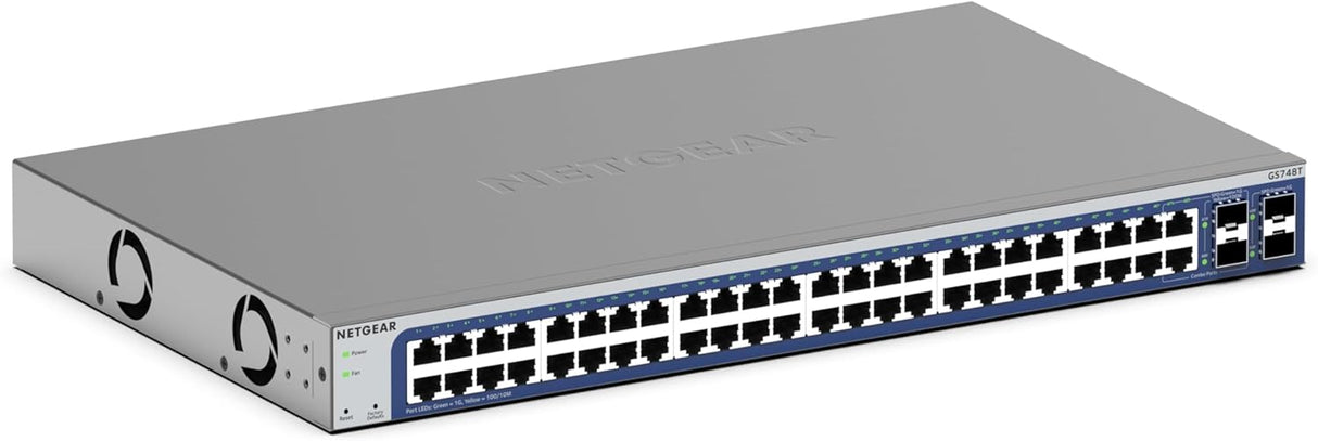 Netgear 48-Port Smart Ethernet Switch (GS748T), Gigabit Switch with 2 x 1G SFP and 2 x 1G Combos, Desktop or Rack Mount