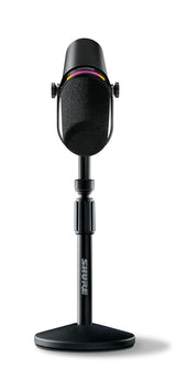 Shure MV7+ Micrófono para Podcast con Soporte de micrófono-Audio Mejorado, Panel táctil LED, Salidas USB-C y XLR, Modo de nivelación automática, Filtro Pop Digital, Efectos de reverberación - Negro