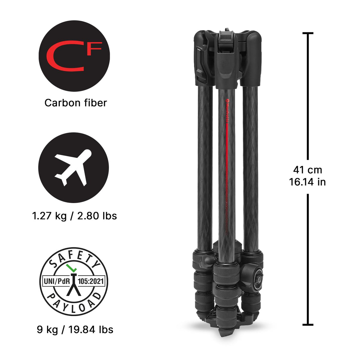 MANFROTTO Kit Befree Advanced AS Carbone bagues de Serrage