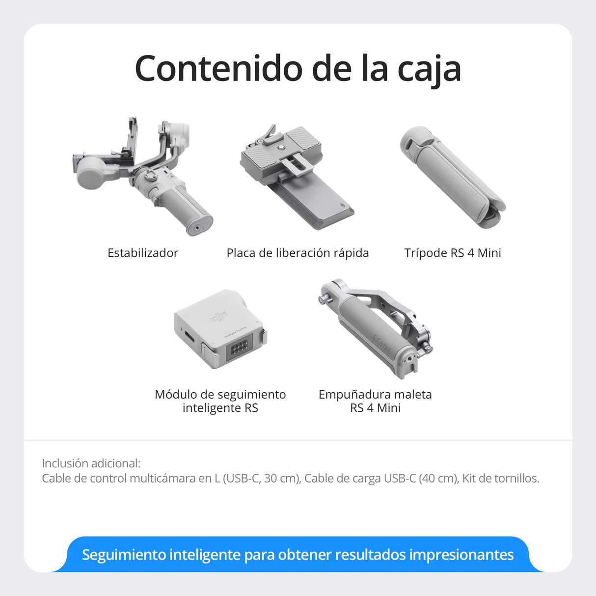 Pack DJI RS 4 Mini, Estabilizador para cámaras Canon/Sony/Panasonic/Nikon/Fujifilm, Bloqueos de Ejes automáticos, Carga útil de 2 kg, Estabilizador de cámara, Empuñadura Maleta