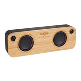 Marley Get Together Altavoz Portátil con Bluetooth - Parlante Inalámbrico con Entrada Auxiliar, USB, Woofers, Materiales Sustentables, Bambú, Tela REWIND, Aluminio Reciclado – Negro