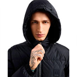 Armani Exchange Icon Project, Logo Embossed Patch, Shiny Nylon Chaleco de Plumas, Azul Marino Profundo, XL para Hombre