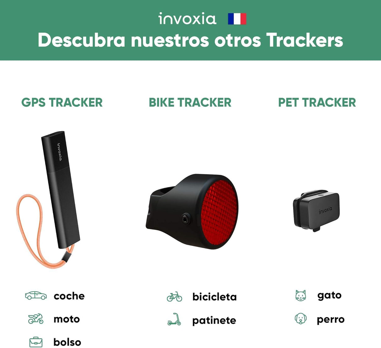 Invoxia Mini Tracker GPS - Localizador GPS pequeño con 3 meses de autonomía - Suscripción por 3 años incluida