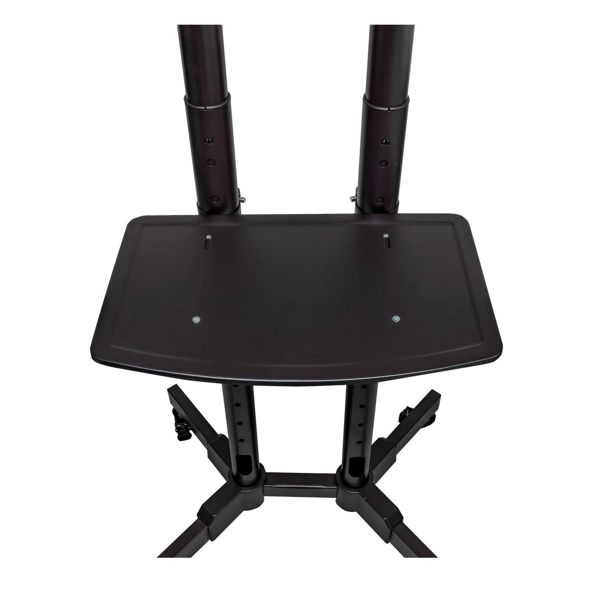 UNYKAch Soporte TV Móvil con 2 Estantes y Altura Regulable para Pantallas Planas y Curvas de 32-75 Pulgadas (hasta 45 kg), VESA máx 600 x 400 mm