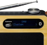 Lenco PDR-040 – Radio portátil Dab+ – Radio FM – con Bluetooth – Batería integrada con 2000 mAh – 3 W RMS – Reloj y Despertador – De bambú auténtico – Negro