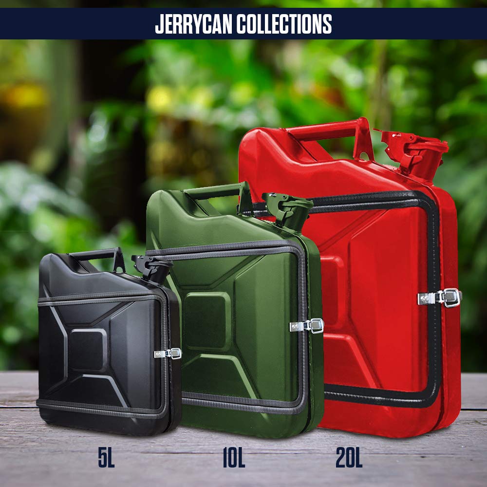 mikamax – Jerrycan Set de Regalo – Canister –Whiskey Bar - Bidon – 10L – Negro- con Dos Vasos de Whisky - 39 x 29 x 13 cm