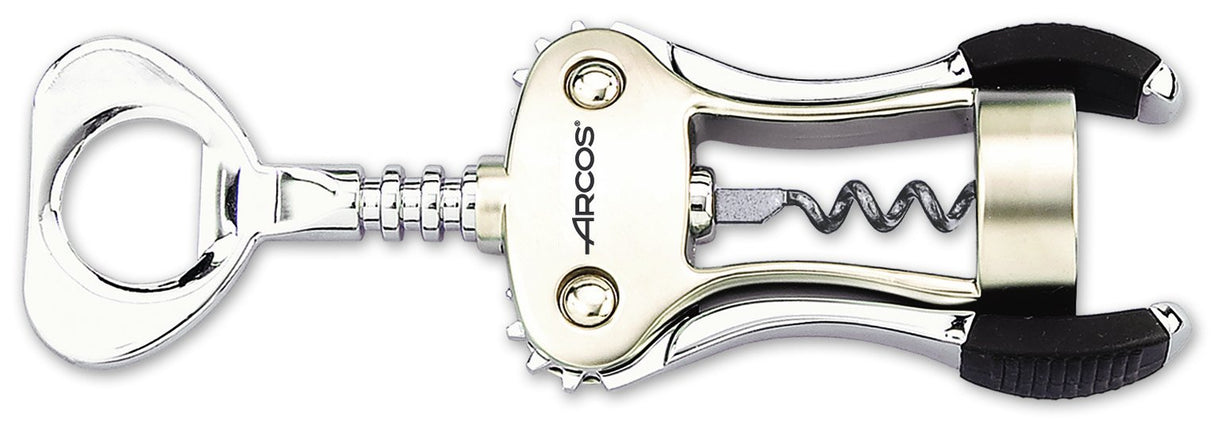 Arcos Accesorios de Cocina - Juego de 5 Piezas (Pelador, Cascanueces, Sacacorchos, Prensa Ajos, Abrelatas) - Aleación de Zinc, Acabado Cromado, Caja Regalo - Plata