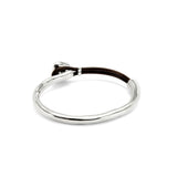 UNO de 50 | Pulsera Fina para Mujer | Cuero y Bañada en Plata de Ley | Cristal Facetado Verde | Talla M | Joya Artesanal | Hecho en España
