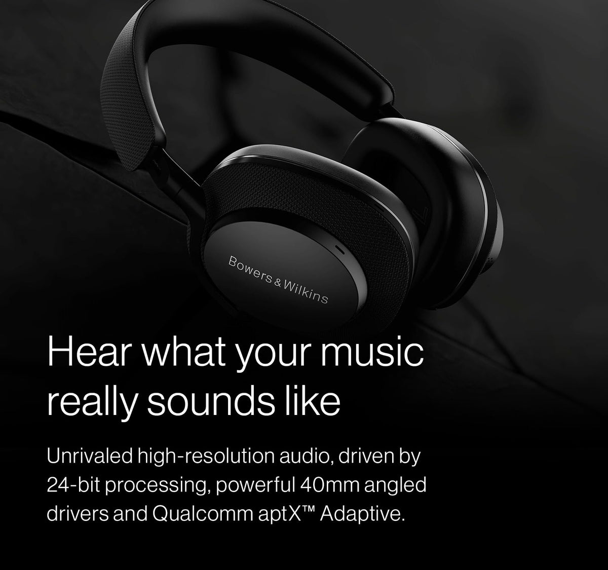 Bowers & Wilkins PX7 S2e - Auriculares inalámbricos con cancelación de Ruido con Qualcomm aptX Adaptable y Carga rápida, 30 Horas de reproducción y Seis micrófonos Integrados, Color Gris Nube