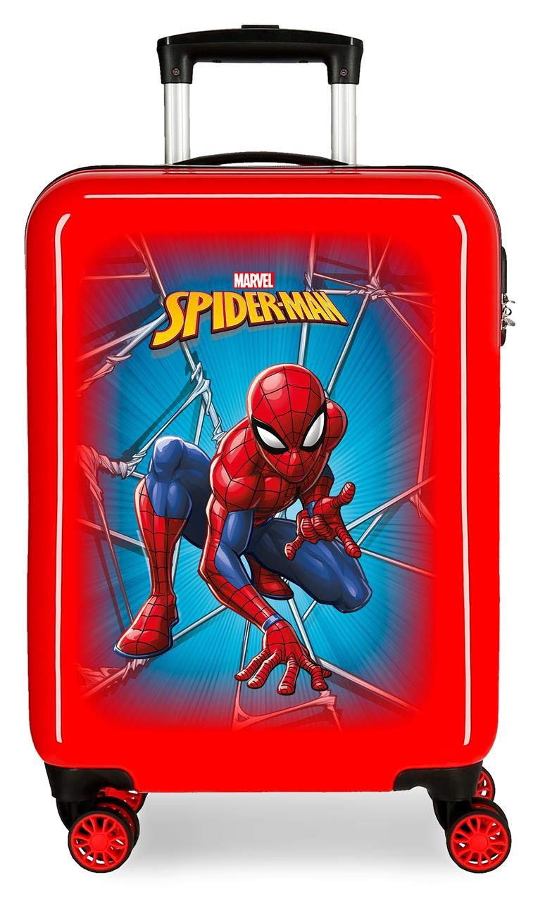 Marvel Spiderman Black Maleta de Cabina Rojo 37x55x20 cms Rígida ABS Cierre combinación 34L 2,6Kgs 4 Ruedas Dobles Equipaje de Mano