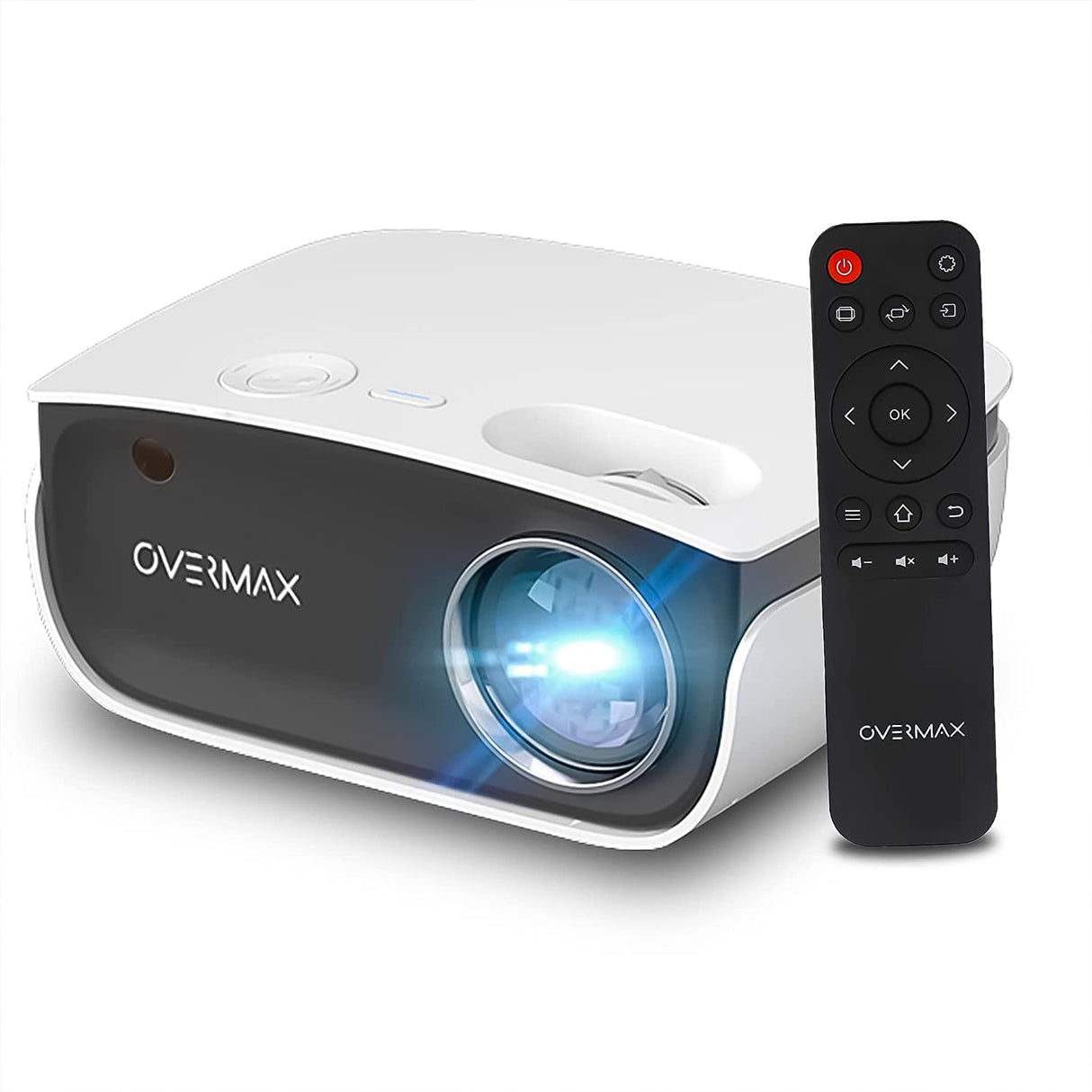 Overmax Multipic 2.5 Proyector Full HD, proyector LED, proyector de Cine en casa, Cine en casa, Control Remoto, proyector con Altavoz, tamaño de Imagen de 35 a 120 Pulgadas, retroproyector