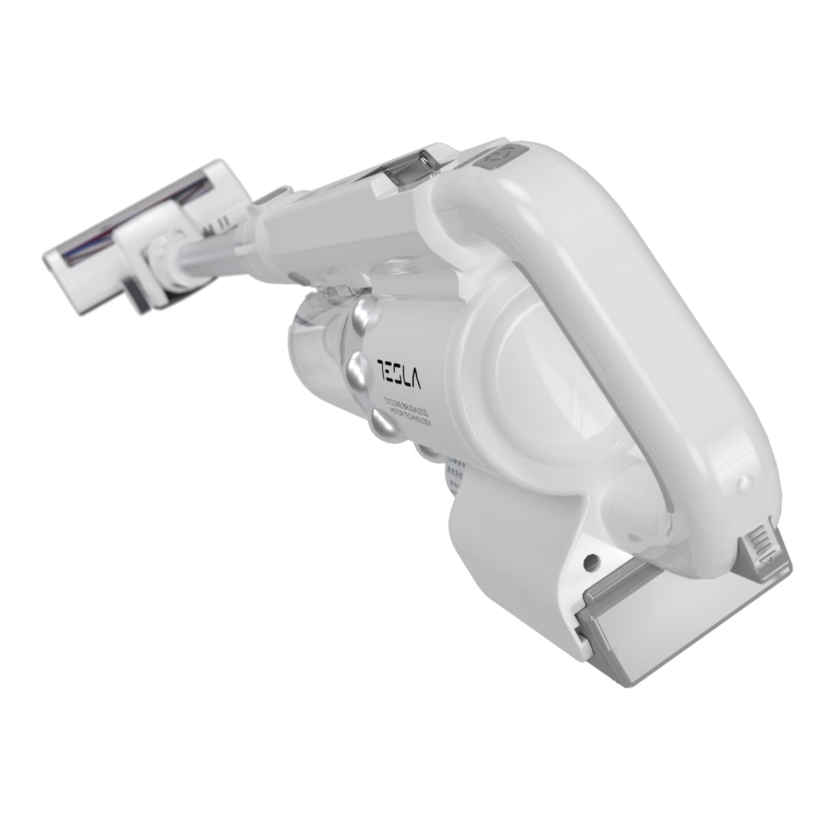 Tesla Aspiradora de Mano HS300WX, 200W, Depósito 200ml, Filtro HEPA Lavable, Batería Larga Duración, 2 Velocidades, Blanco
