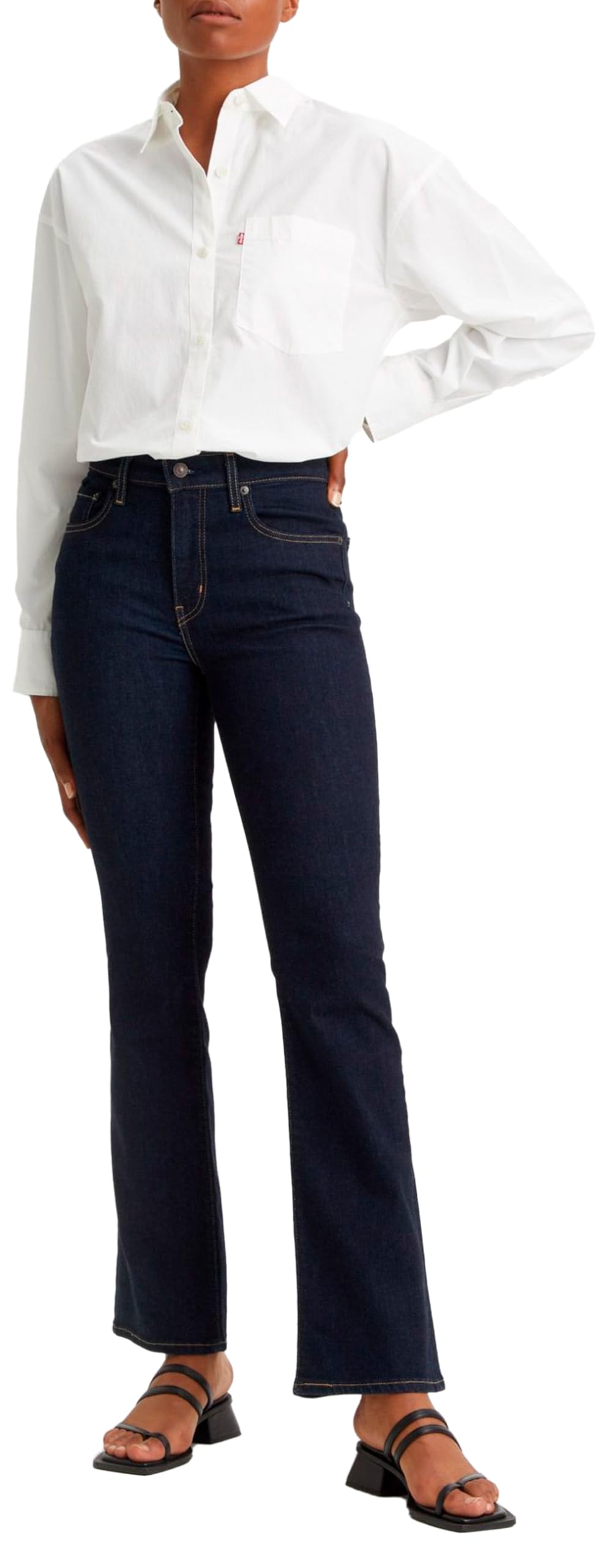 Levi's 725 High Rise Bootcut Vaqueros, Blue Wave Rinse, 26W / 28L Mujer
