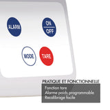 LOUIS TELLIER - Balanza Electrónica Profesional - 5kg - IP53 - Precisión 0,5 g - Bandeja Extraíble de Acero Inoxidable - Cocina - Panadería - 22 x 16,5 cm