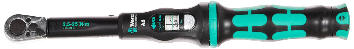 WERA-05130110001-Click-Torque A 6 Set 1 - Llave dinamomé. con puntas+vasos en caja textil