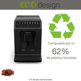 Krups Evidence Eco Design EA897B - Cafetera superautomática 15 bares, 8 programas café, 5 grados de molienda, programa limpieza, indicador cal, molinillo integrado