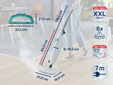 Leifheit Mopa a vapor CleanTenso Power 2.0 contra bacterias y gérmenes, limpiador de vapor de calentamiento rápido, limpiasuelos con regulación gradual