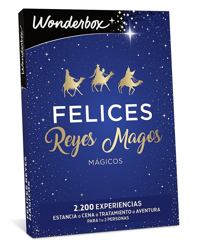 WONDERBOX - Caja Regalo - Felices Reyes Mágicos - 1 Experiencia a Elegir: Estancia, gastronomía, Actividad de Bienestar o de Aventura para 1 o 2 Personas