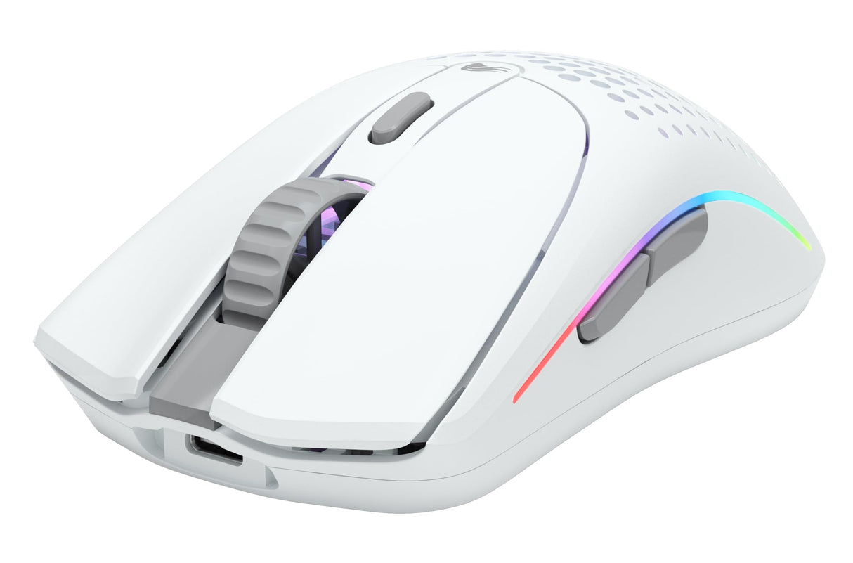 Glorious Gaming Model O 2 Wireless Ratón gaming inalámbrico - Híbrido 2,4 GHz y Bluetooth, 68g superligero, gran batería, sensor PPP 26K, RGB, ambidiestro, 6 botones, deslizadores de PTFE - Blanco
