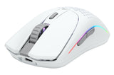 Glorious Gaming Model O 2 Wireless Ratón gaming inalámbrico - Híbrido 2,4 GHz y Bluetooth, 68g superligero, gran batería, sensor PPP 26K, RGB, ambidiestro, 6 botones, deslizadores de PTFE - Blanco