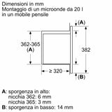 Bosch Elettrodomestici BEL623MB3 Serie 2 - Microondas bajo encimera (60 x 38 cm), color negro