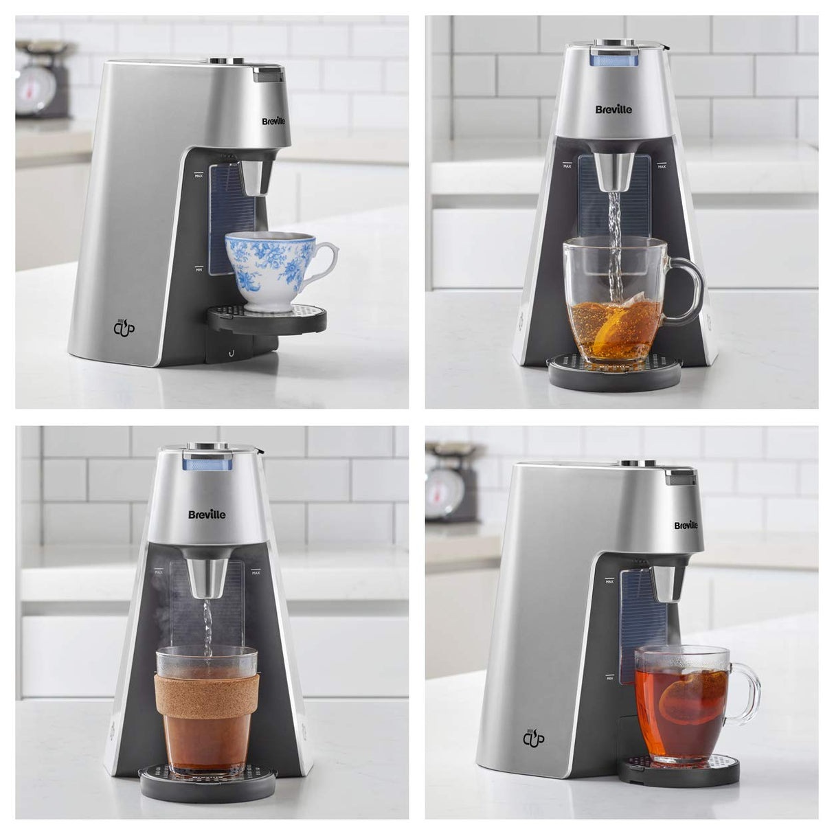Breville HotCup - Dispensador de agua caliente | 3 kW de ebullición rápida | Dispensador variable y ajuste de altura | 2 L | Plata [VKT111]