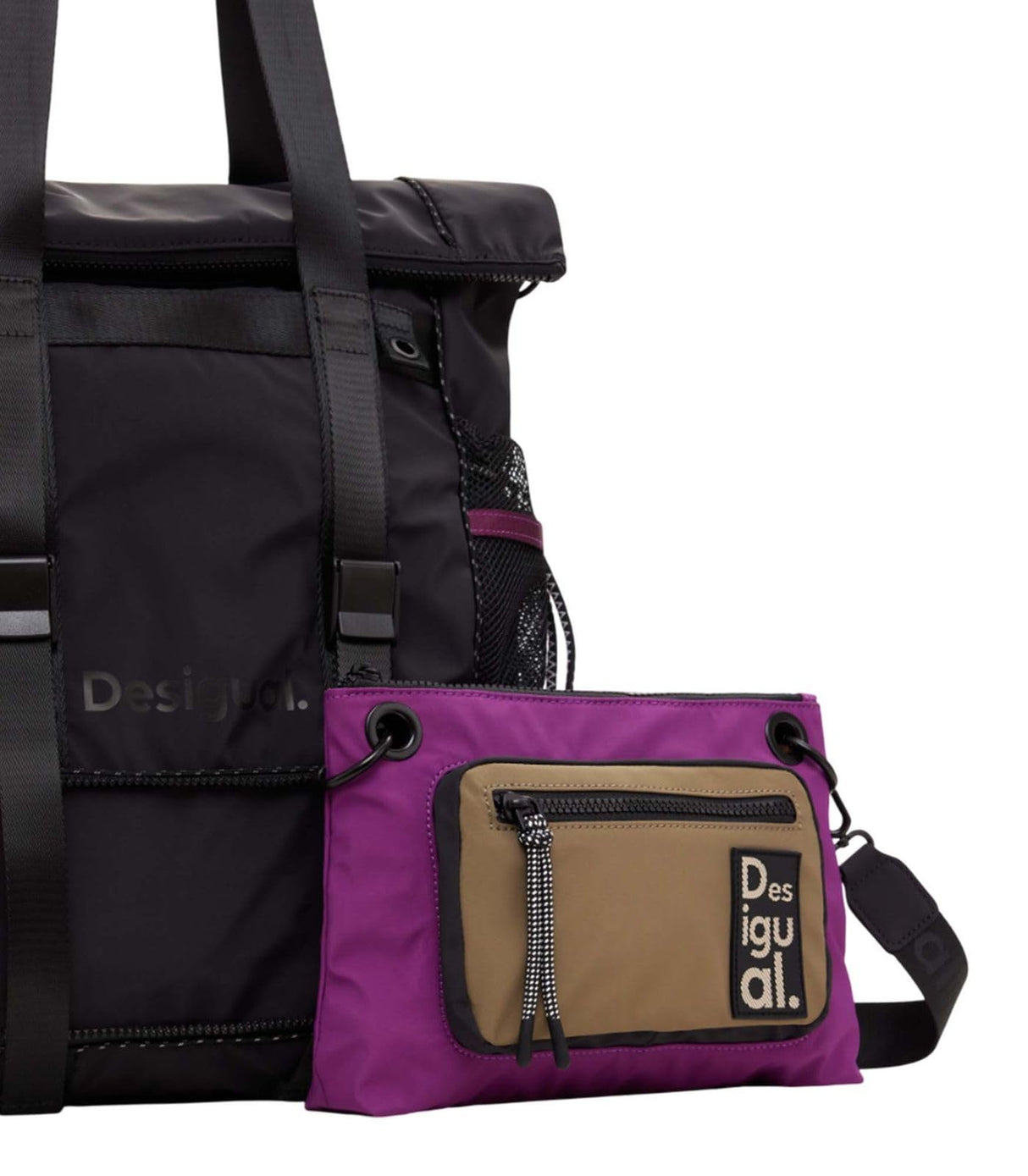 Desigual Modularis 25 Voyager Bag, Negro, violeta