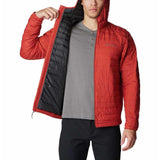 Columbia Silver Falls Hooded Jacket, Chaqueta Acolchada Con Capucha para Hombre, Warp Red, Talla M