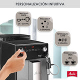 Melitta Avanza F270-100 Mystic Titan - Cafetera superautomática compacta con molinillo silencioso, máquina de café con capuchinador easy, depósitos XL, modo doble taza y limpieza automática, 1,5 L