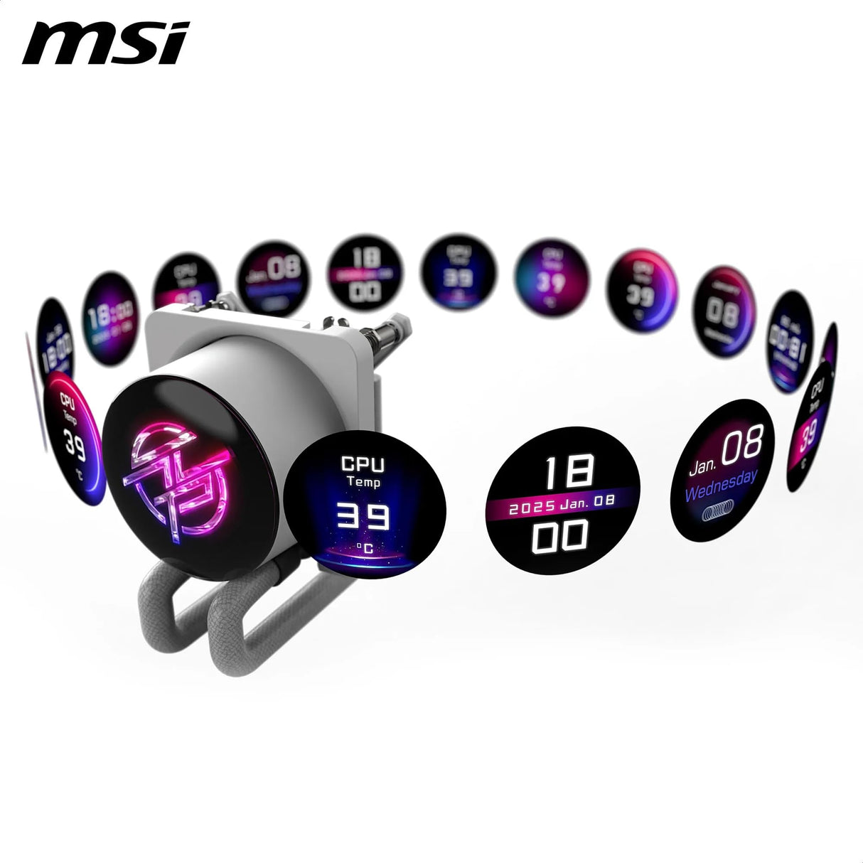 MSI MPG CORELIQUID P13 360 WHITE – Refrigeración Líquida AIO 360mm Blanca con ARGB, 3 Ventiladores PWM, Compatible con Intel LGA 1700/1200 y AMD AM5/AM4, Diseño Premium