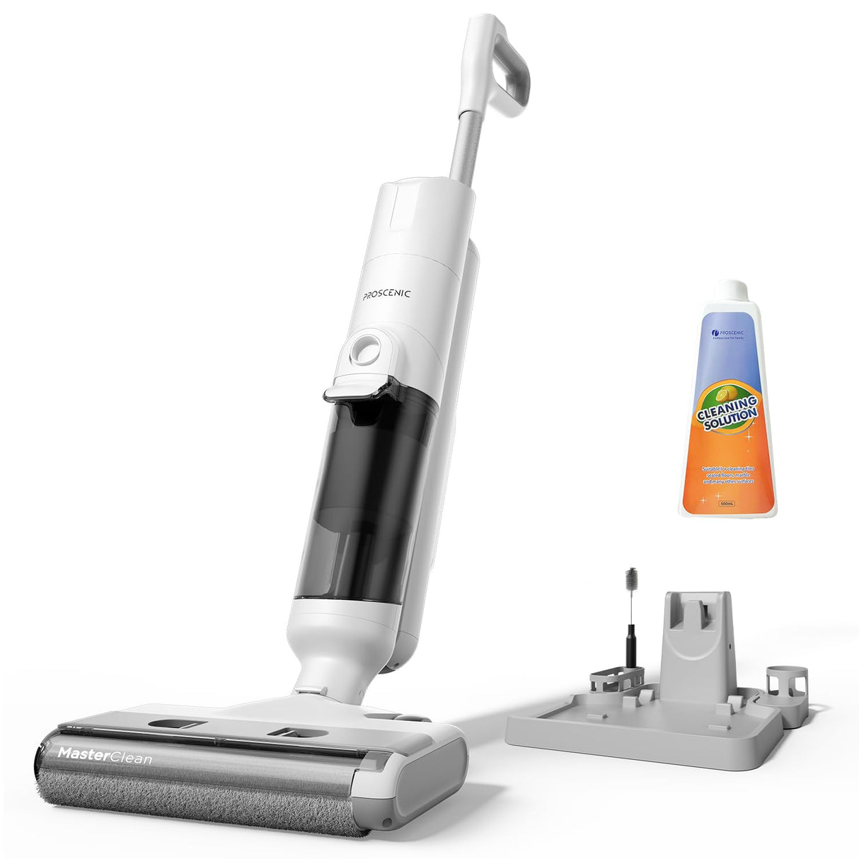 Proscenic F10 Pro Aspiradora Fregadora sin Cable en Seco y Húmedo 3 en 1, Aspiradora Escoba Ligera Inteligente, Autolimpieza, Pantalla LED, Tanque Doble, Suelos Duros