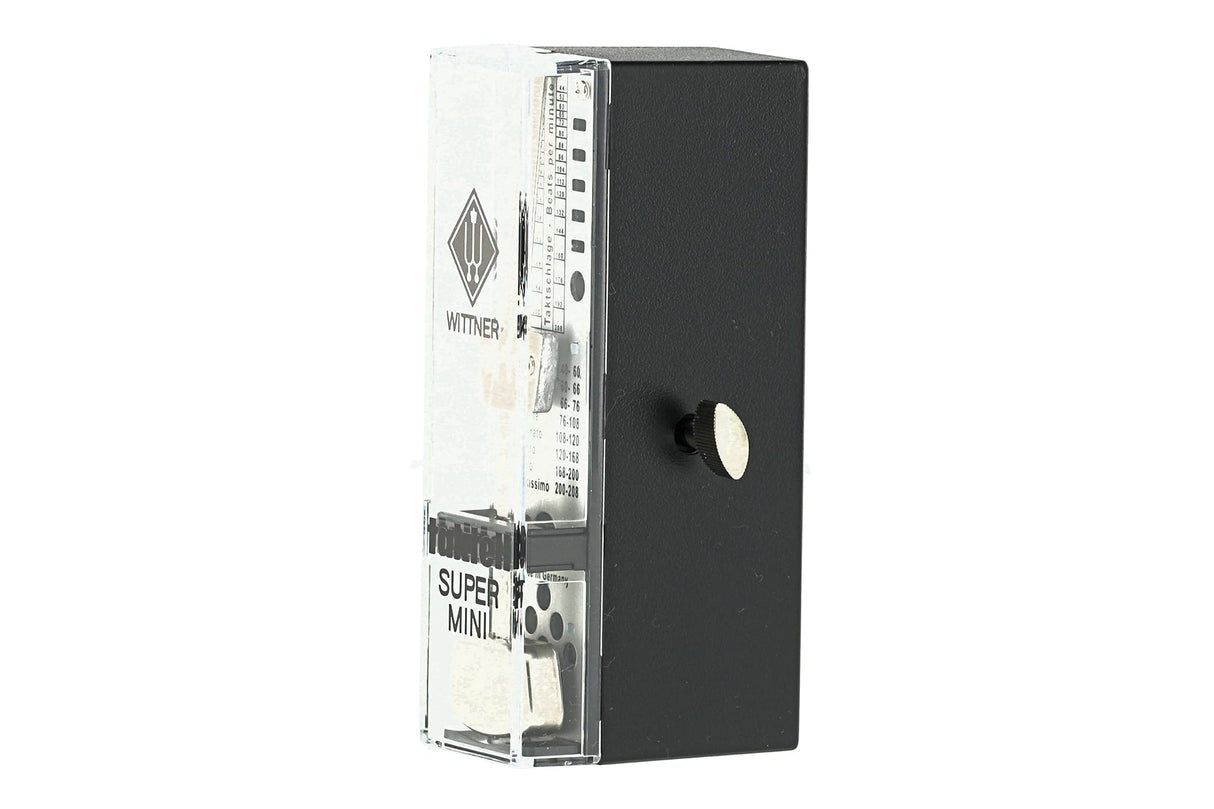 Wittner Metrónomo Taktell Super-Mini Serie 880 - Carcasa de plástico - Sin campana - Negro - Mecánico con cuerda - No se requieren baterías - Hecho en Alemania