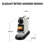 Nespresso De'Longhi - Cafetera Citiz para cápsulas de café originales, espresso de inspiración italiana, café de calidad, juego de cápsulas de inicio incluido, EN167.W, color blanco
