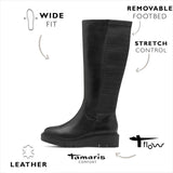 Tamaris Comfort Long Boot Flat, Botas a la Altura de Rodilla Mujer, Napa Negra, 42 EU