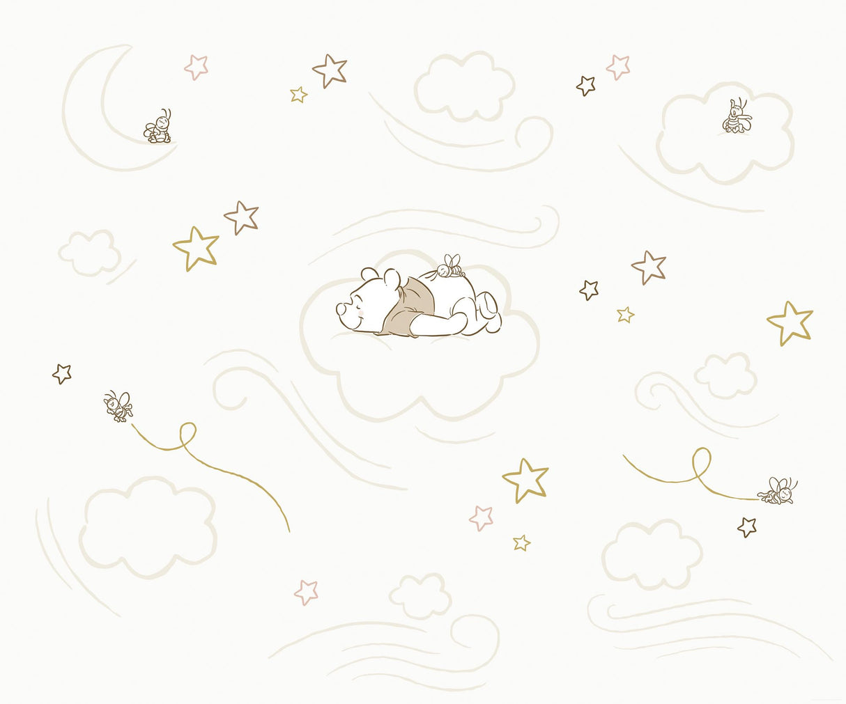 Komar WTD - Papel pintado fotográfico para habitación infantil (300 x 250 cm), diseño de Winnie the Pooh Sleepy Little Bear