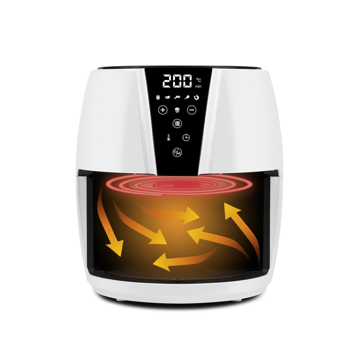 G3 Ferrari G10195 Freidora de Aire, 1500 W, 4,8 Litros, BPA/PFOA Safe, Temperatura Ajustable, Pantalla Digital, 6 Programas, Recipiente Antiadherente, Recetario Incluido
