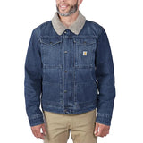 Carhartt Chaqueta de entretiempo para hombre, corte relajado, vaquero, forro Sherpa, Beech, S