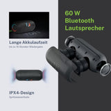 Muse M790BT. Altavoz portatil Bluetooth Resistente a Las Salpicaduras con Luces incorporadas. 60 W de Potencia. Manos Libres. Posibilidad de par Stereo. Concector de Carga USB-C. Batería de 2700 MAH