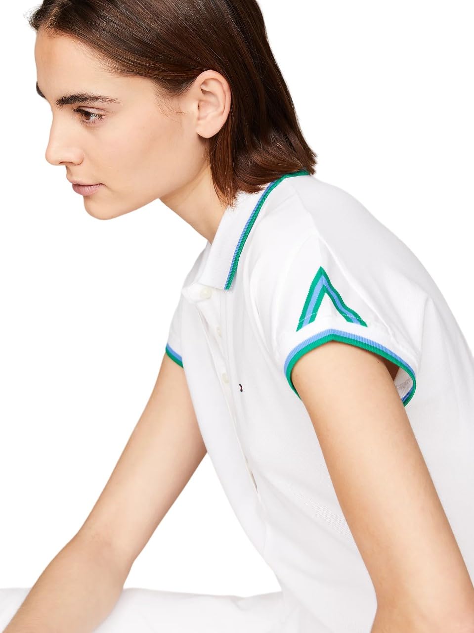 Tommy Hilfiger Vestido Tipo polo Hasta la Rodilla para Mujer, Blanco (Th Optic White), M