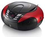 Lenco SCD-37 - Reproductor de CD para niños (2 x 1,5 W RMS), Color Rojo