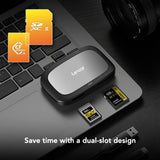 Lexar Lector Profesional CFexpress Tipo A/SD USB 3.2 Gen 2, diseñado para Tarjetas CFexpress Tipo A y SD UHS-II, velocidades de Transferencia USB de Alta Velocidad de 10 Gbps (LRW530U-RNBNG)