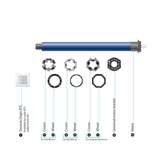 Somfy 1240388 Motor Radio RTS de remplazo para persiana de 10nm, Motor para persianas, Octagonal de 60mm, Incluye Mando a Distancia