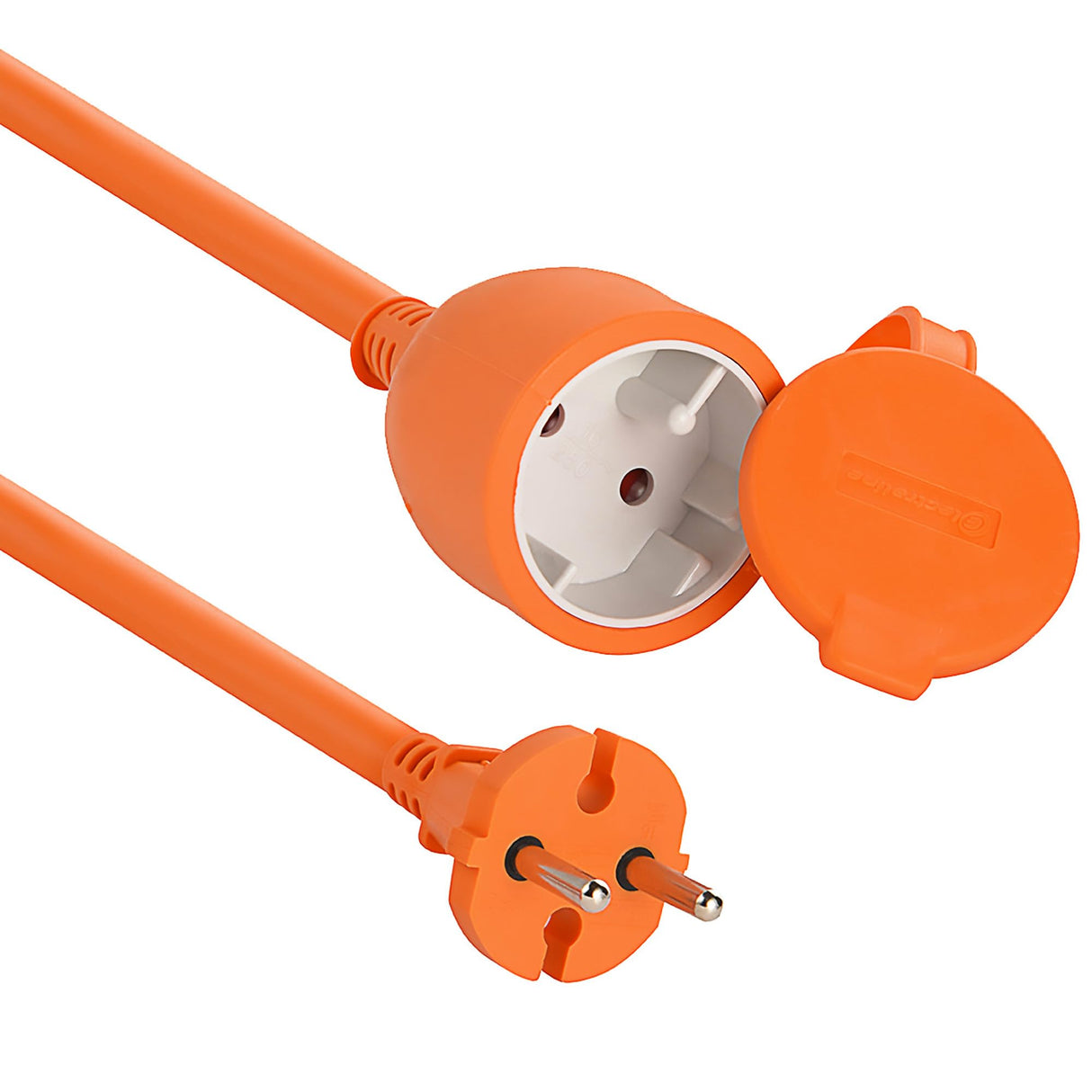 Electraline 20857039F - Cable alargador eléctrico para jardín (50 m) color naranja