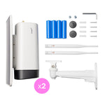 OMAJIN by Netatmo, 2 x Cámara Vigilancia Solar Exterior Inalámbrica, con Batería, Visión noct 1080P, Sirena 105dB, Detección Humana/Movimiento/Sonido, Audio bidireccional, SD/Cloud, IP55, OBU-2OSC