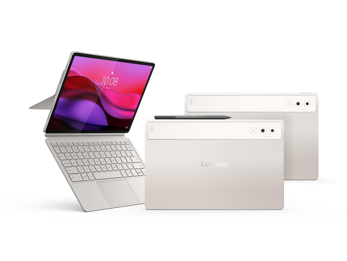 Lenovo Yoga Tab Plus Tablet | Pantalla 3K de 12,7 Pulgadas | Qualcomm Snapdragon 8 Gen 3 | 16 GB de RAM | 256 GB eMMC | Android 15 | Seashell Tab Pen Pro