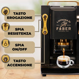 Máquina de café Faber Pro Total Deluxe acabados en latón a monodosis de papel Ese 44 mm