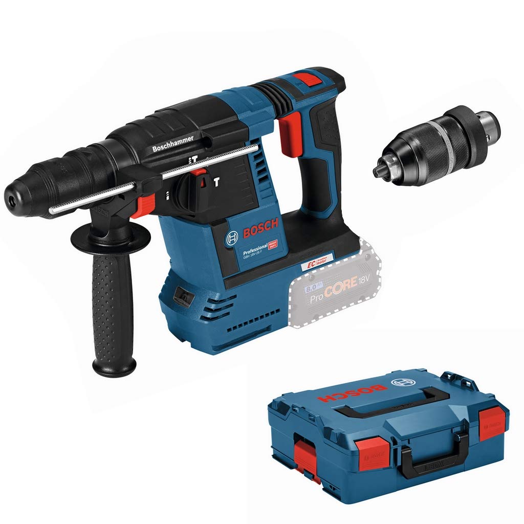 Bosch Professional 18V System GBH 18V-26 F - Taladro percutor inalámbrico (sin batería, 18 V, Ø de perforación en hormigón: 4-26 mm, en L-BOXX)