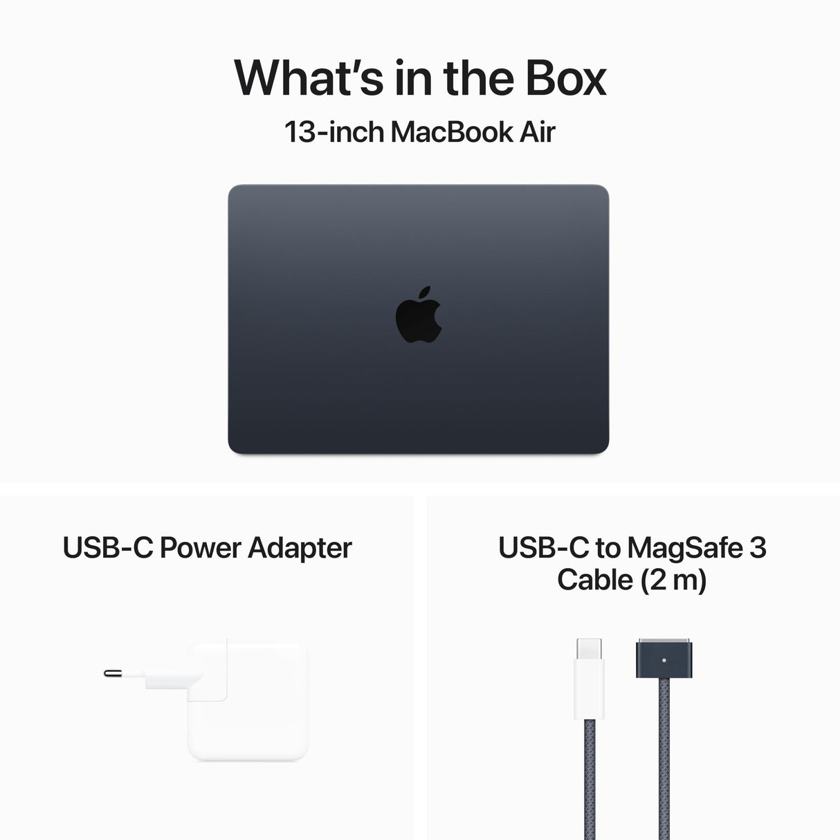 Apple 2024 MacBook Air (de 13 polegadas, Processador M3 da Apple com CPU 8‑Core e GPU 8‑Core, 8GB Memória unificada, 256 GB) - Meia-noite