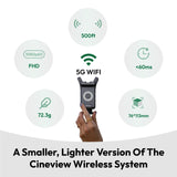 Accsoon CineView Nano Transmisor de Video iOS/Android inalámbrico 5G HDMI Compacto, Alcance de 500pies/150m latencia de 60 ms, Monitoreo de 4 Dispositivos, Compatible con Estabilizador RS2/RS3